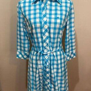 Lilly Pulitzer Gingham Belted Shirt Dress Size 10